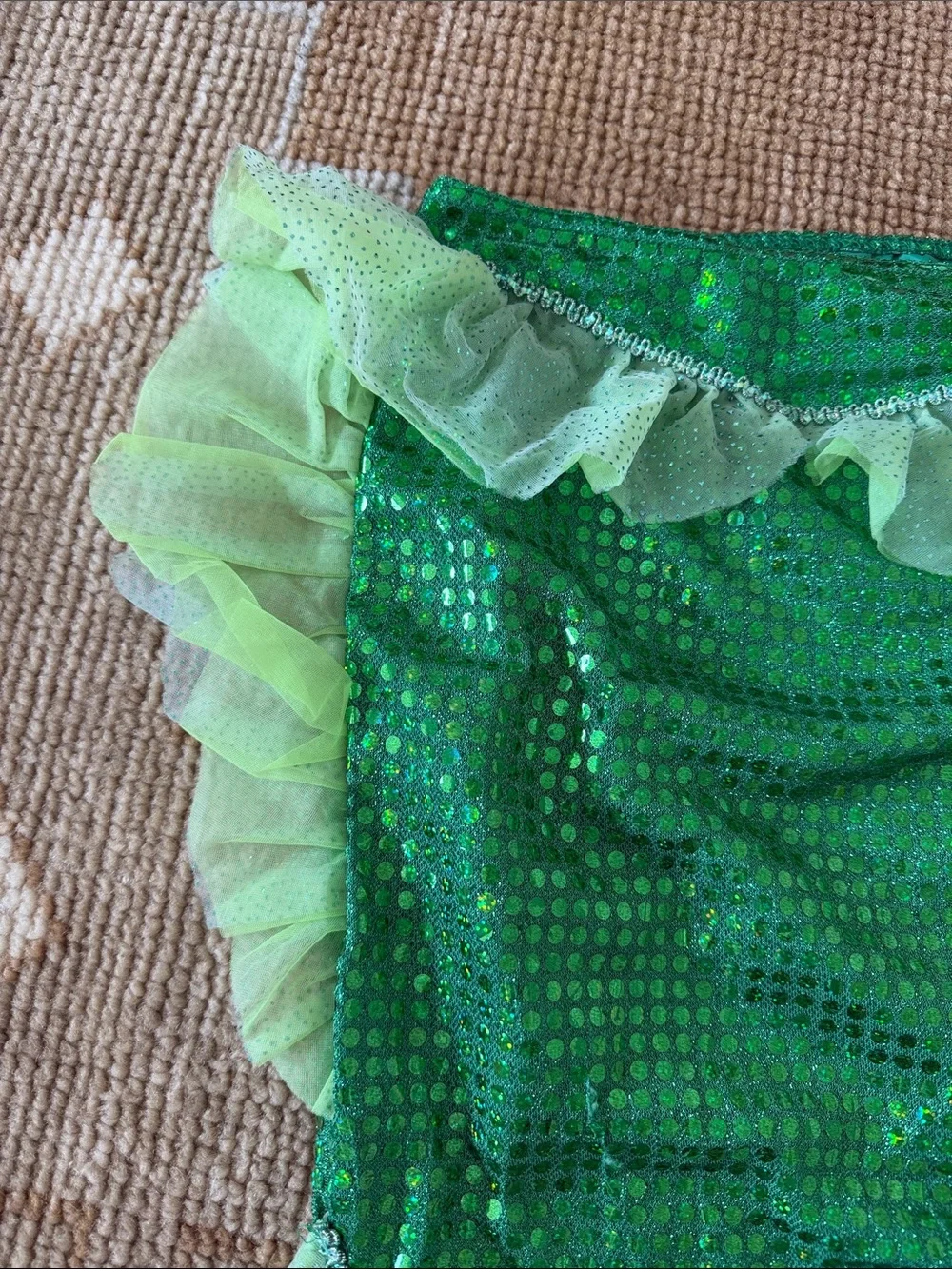 Green Sequin Sparkle Mermaid Tail Skirt